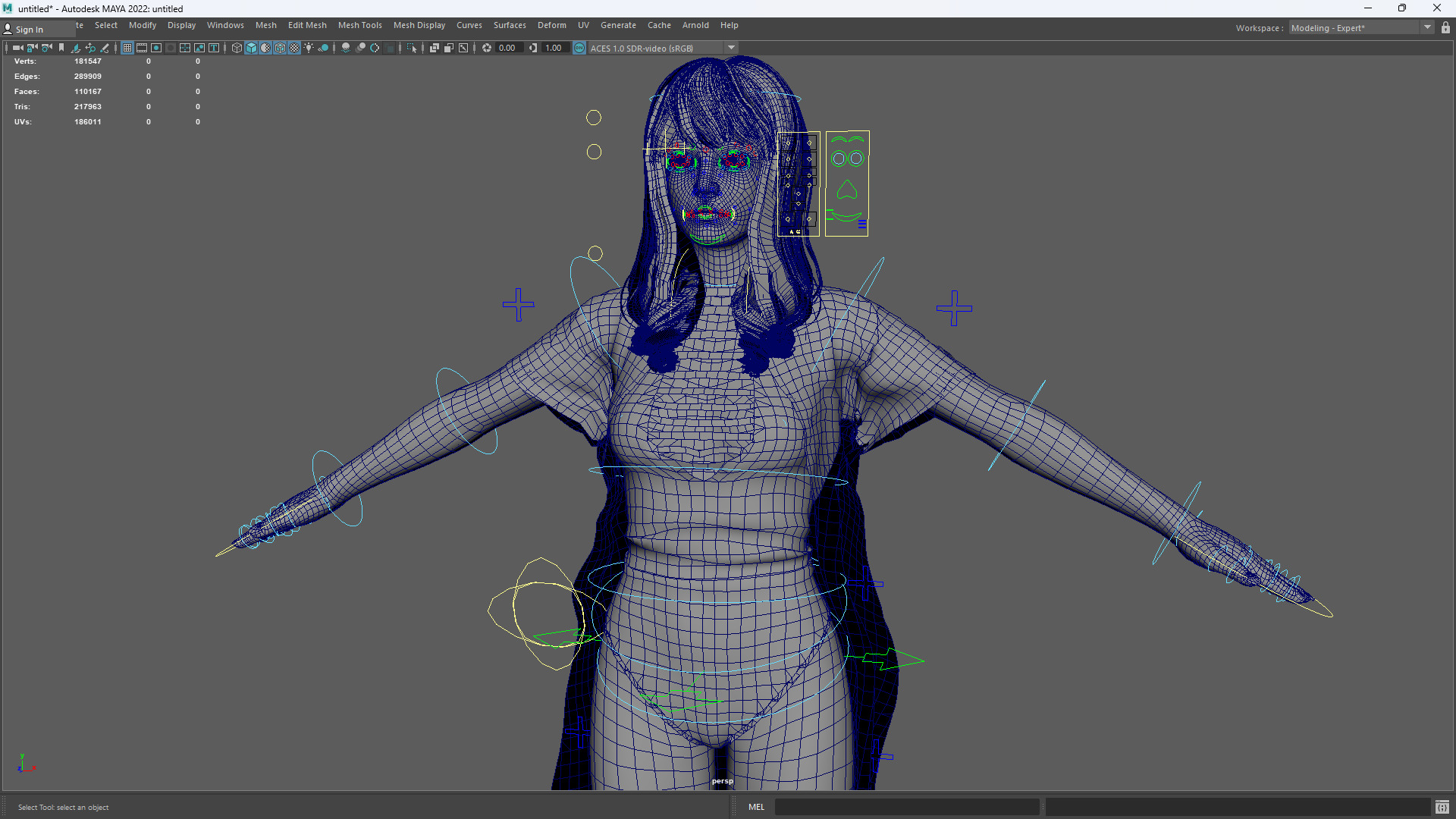 Realistic Dark Sorceress Woman Character Magic Low-poly 3D model_17