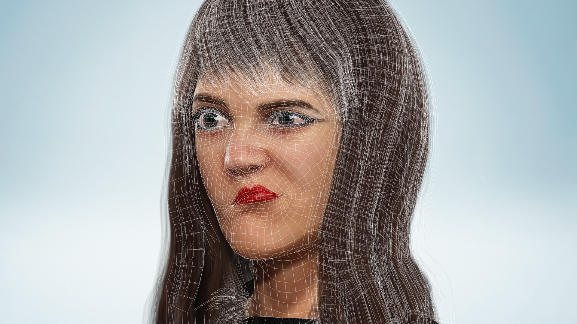 Realistic Dark Sorceress Woman Character Magic Low-poly 3D model_25