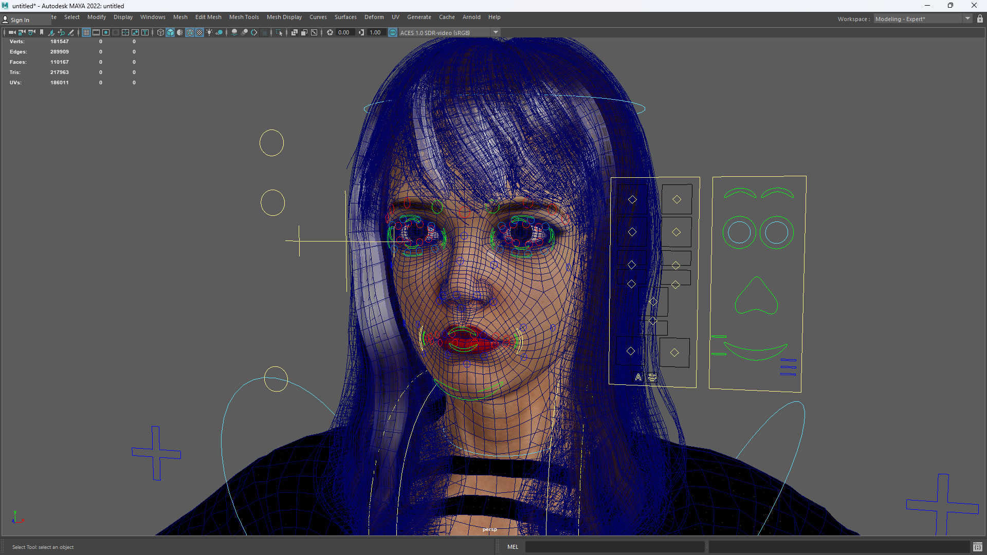 Realistic Dark Sorceress Woman Character Magic Low-poly 3D model_18