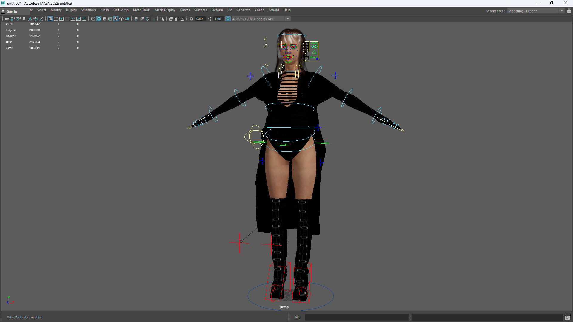 Realistic Dark Sorceress Woman Character Magic Low-poly 3D model_16