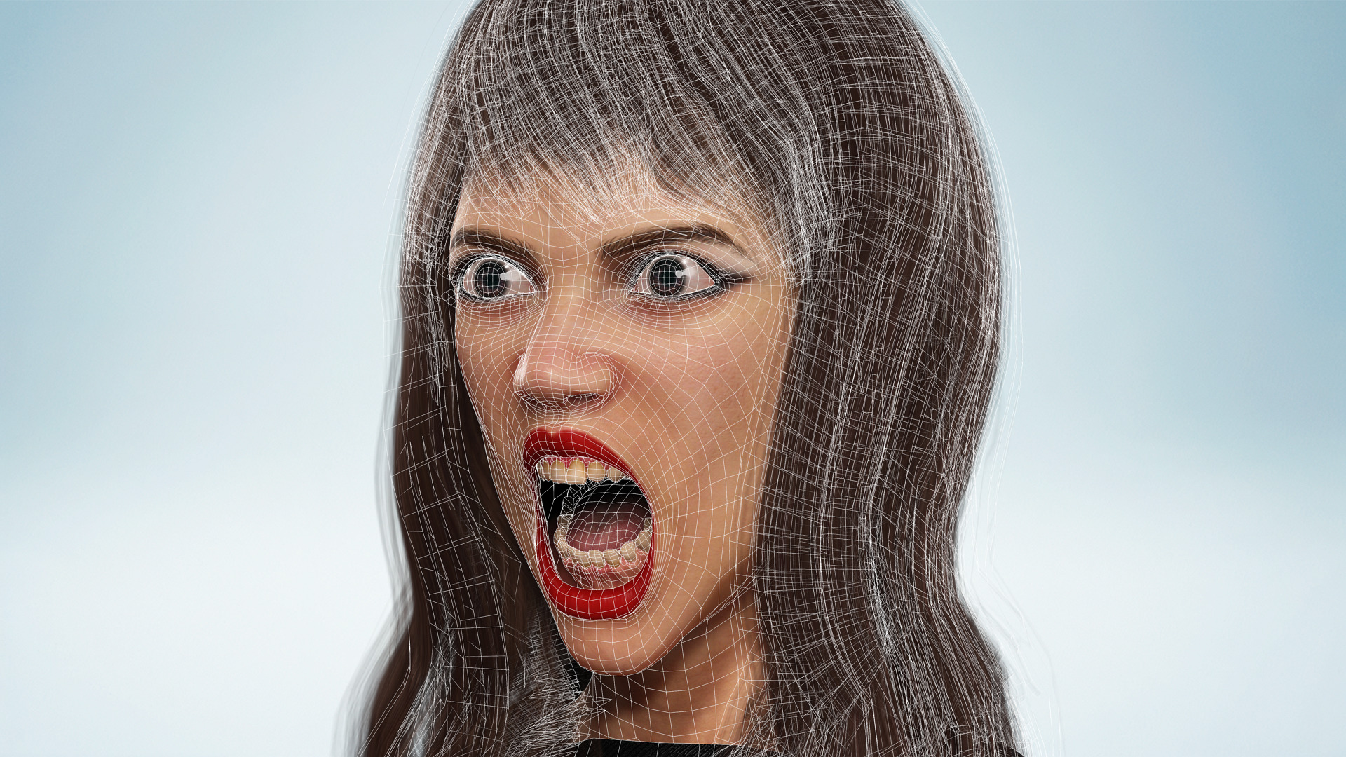 Realistic Dark Sorceress Woman Character Magic Low-poly 3D model_26