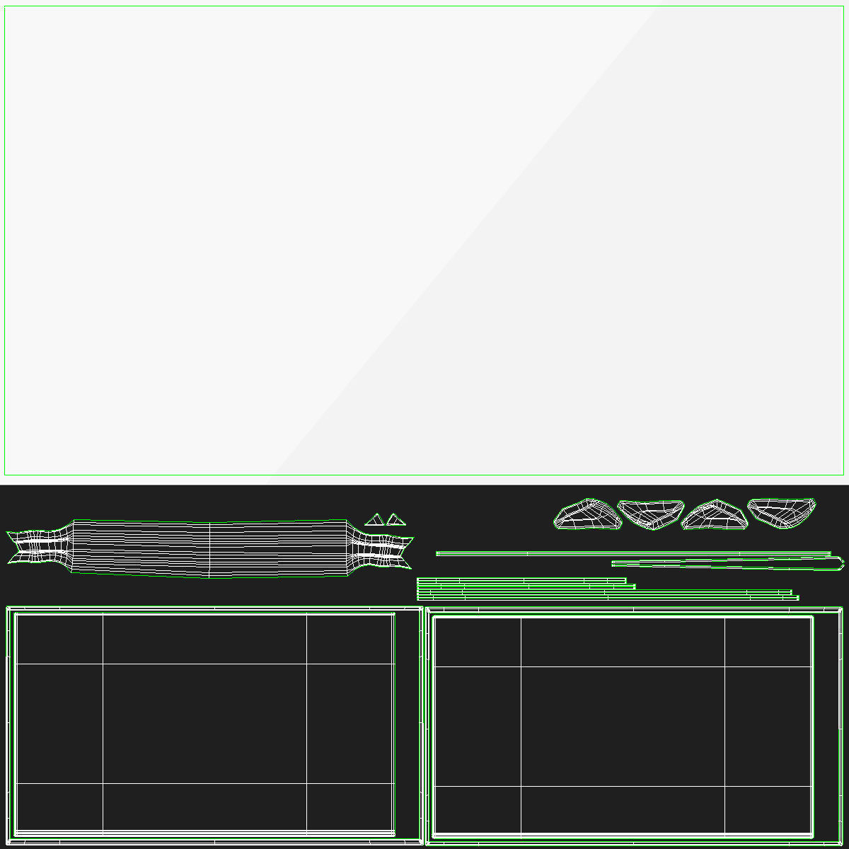 Led TV Icon Low-poly 3D model_8