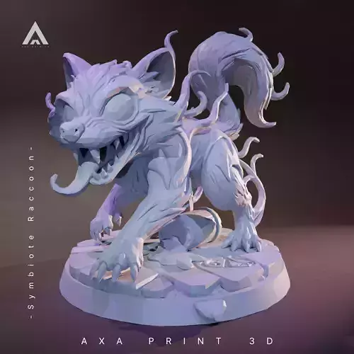 Symbiote Raccoon - Dark Creature STL by AXA PRINT 3D