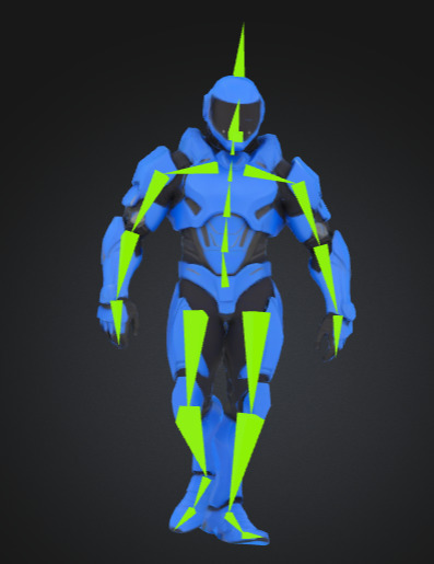 Futuristic Blue Soldier Model Tactical Armored SciFi Character Low-poly 3D model_39