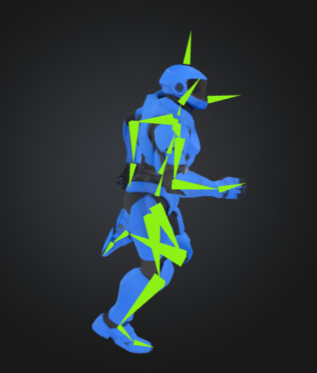 Futuristic Blue Soldier Model Tactical Armored SciFi Character Low-poly 3D model_20