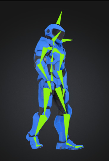 Futuristic Blue Soldier Model Tactical Armored SciFi Character Low-poly 3D model_42