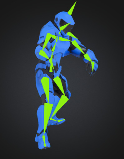 Futuristic Blue Soldier Model Tactical Armored SciFi Character Low-poly 3D model_27