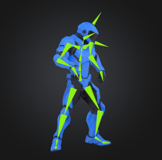 Futuristic Blue Soldier Model Tactical Armored SciFi Character Low-poly 3D model_25