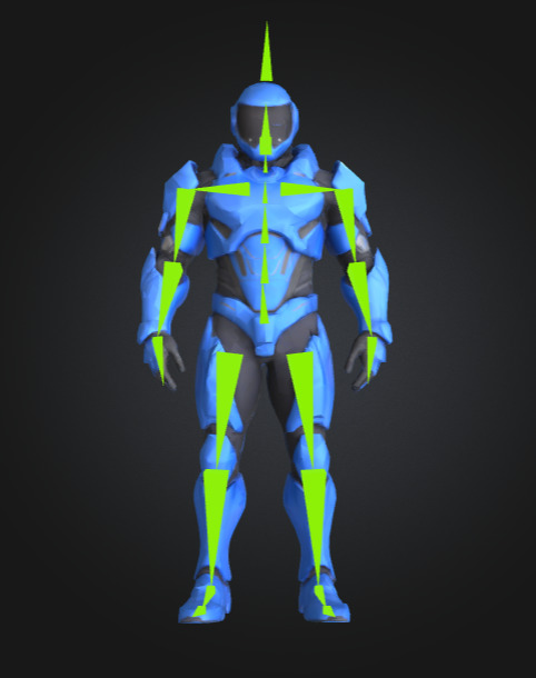 Futuristic Blue Soldier Model Tactical Armored SciFi Character Low-poly 3D model_15