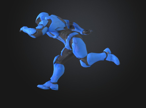 Futuristic Blue Soldier Model Tactical Armored SciFi Character Low-poly 3D model_11