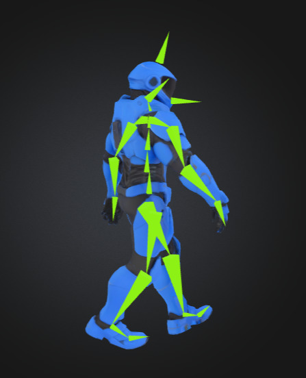 Futuristic Blue Soldier Model Tactical Armored SciFi Character Low-poly 3D model_23