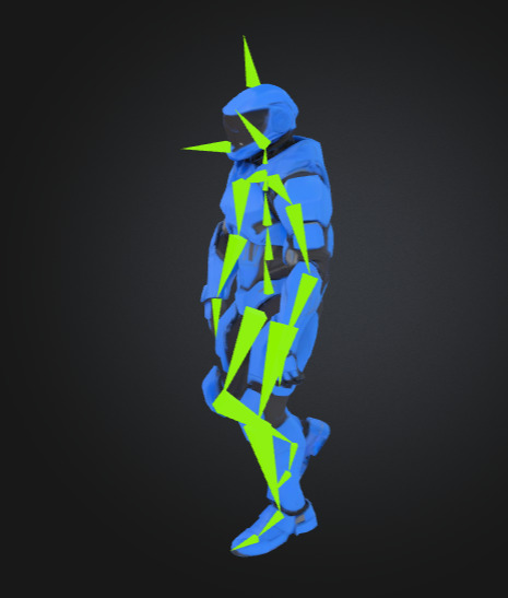 Futuristic Blue Soldier Model Tactical Armored SciFi Character Low-poly 3D model_18