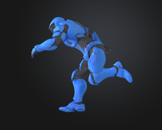 Futuristic Blue Soldier Model Tactical Armored SciFi Character Low-poly 3D model_9