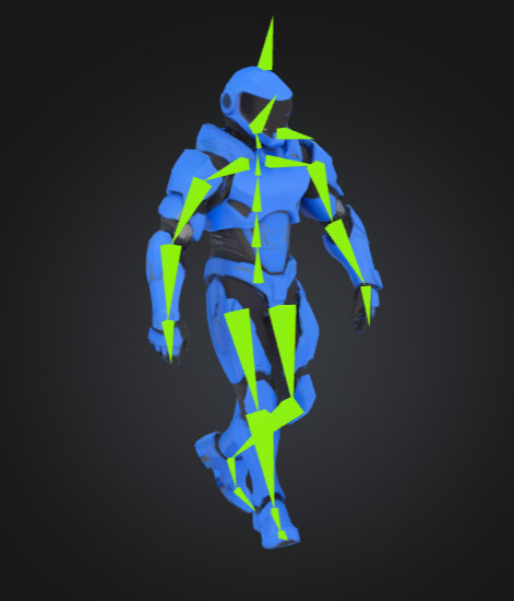Futuristic Blue Soldier Model Tactical Armored SciFi Character Low-poly 3D model_28