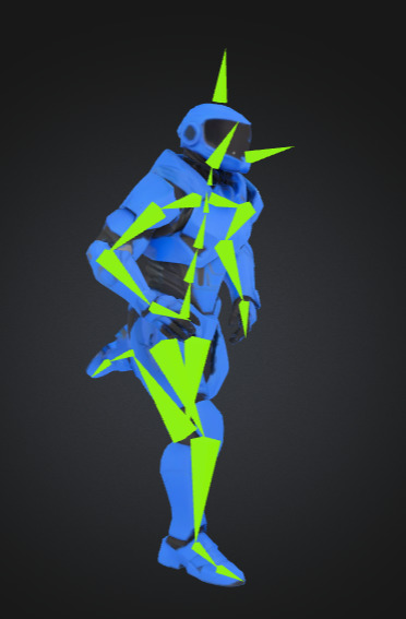 Futuristic Blue Soldier Model Tactical Armored SciFi Character Low-poly 3D model_41