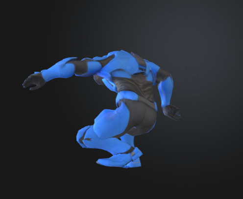 Futuristic Blue Soldier Model Tactical Armored SciFi Character Low-poly 3D model_13