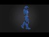 Futuristic Blue Soldier Model Tactical Armored SciFi Character Low-poly 3D model_1