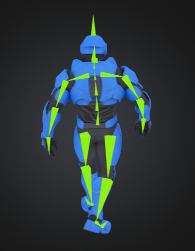 Futuristic Blue Soldier Model Tactical Armored SciFi Character Low-poly 3D model_22