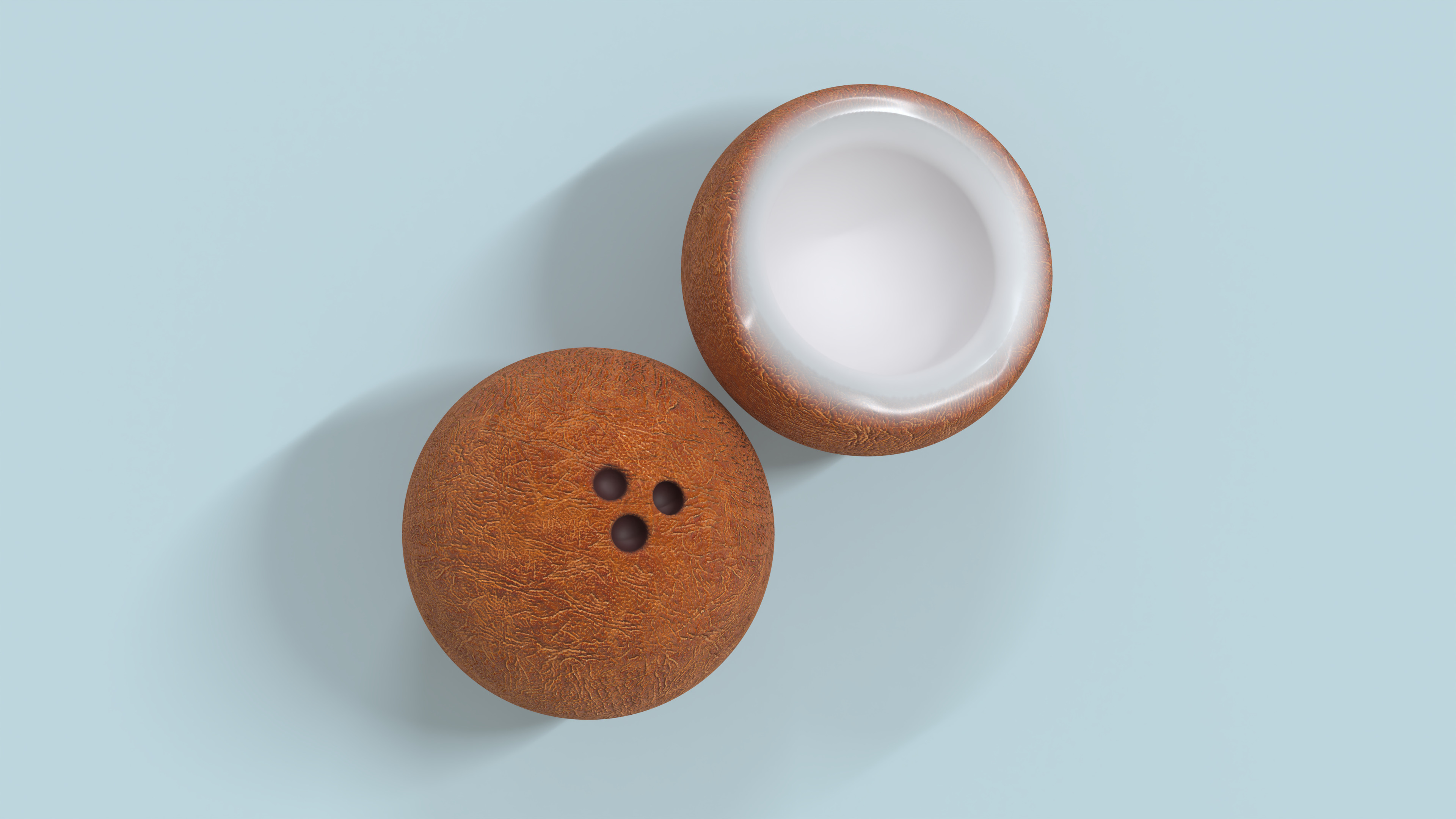 Low-Poly Coconut 2 Pack - Game-Ready and PBR Low-poly 3D model_6