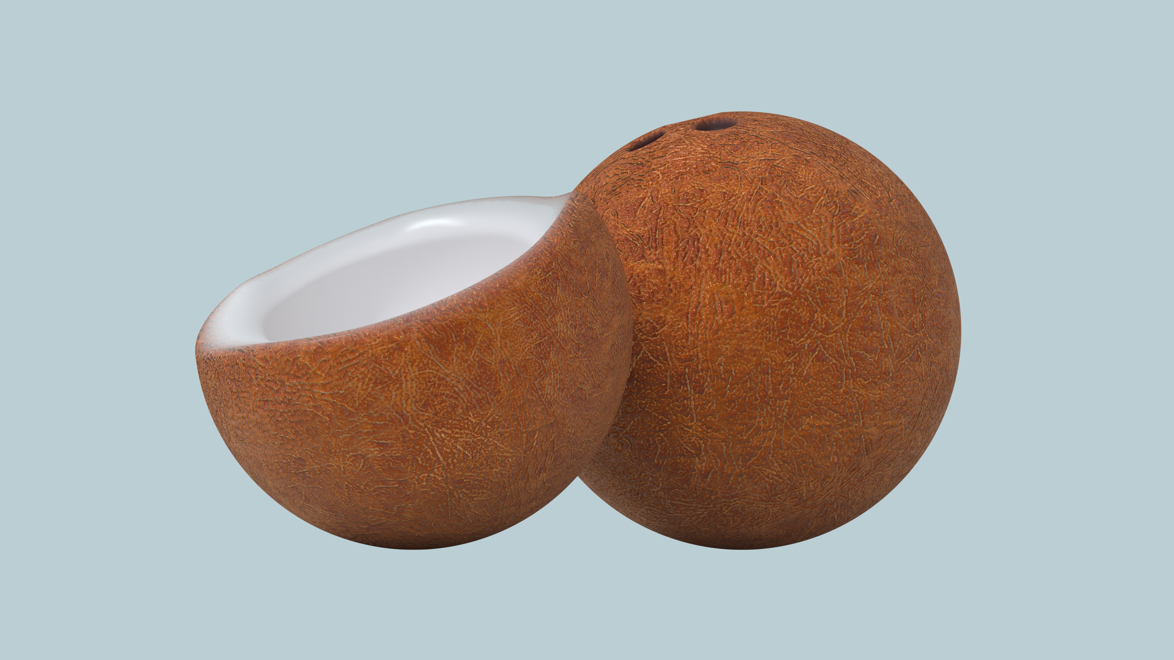 Low-Poly Coconut 2 Pack - Game-Ready and PBR Low-poly 3D model_2
