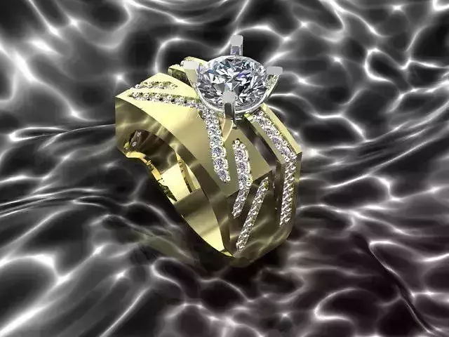 Ring engagement with diamonds