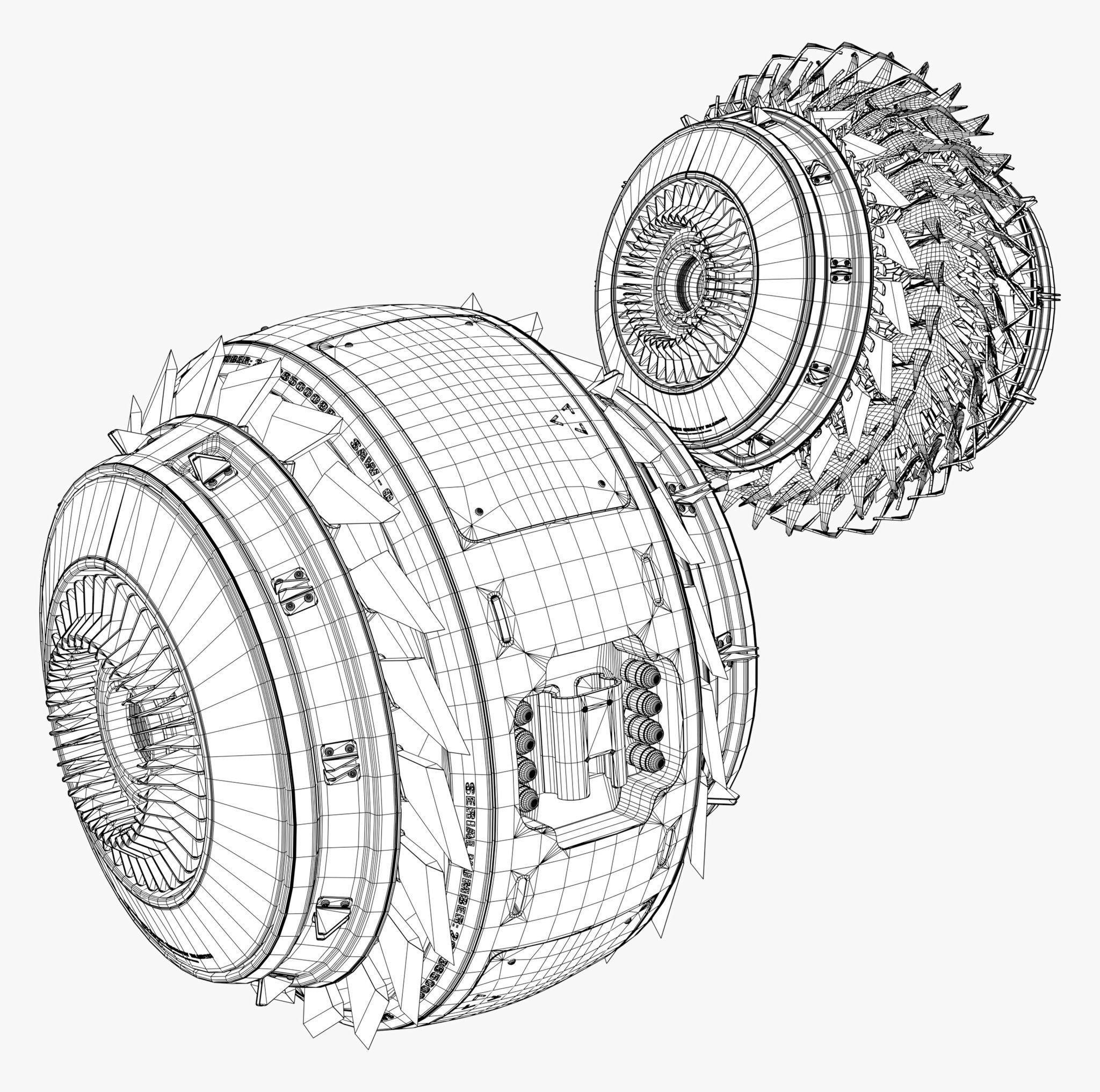 SciFi Propulsion Drone M1 3D model_6