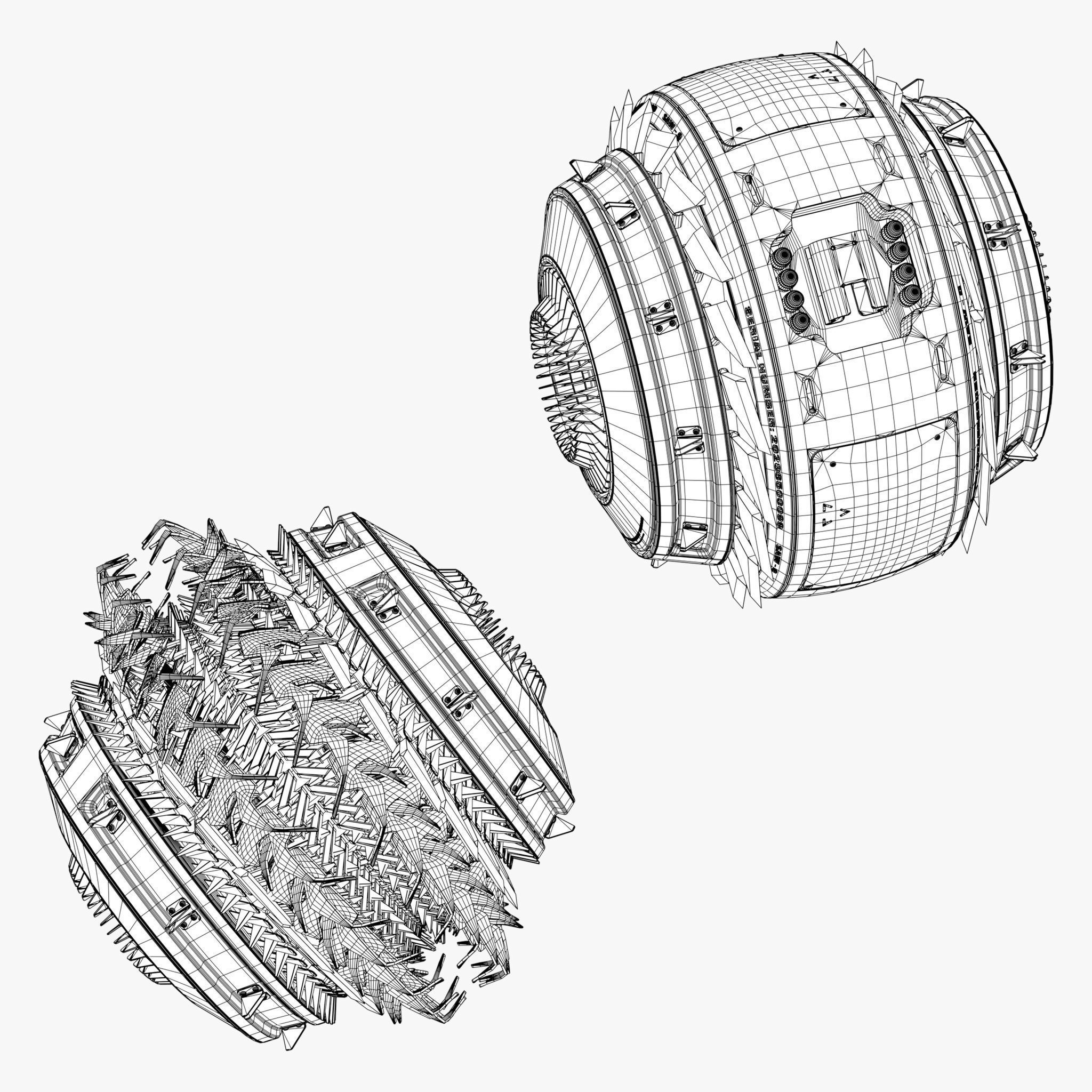 SciFi Propulsion Drone M1 3D model_9