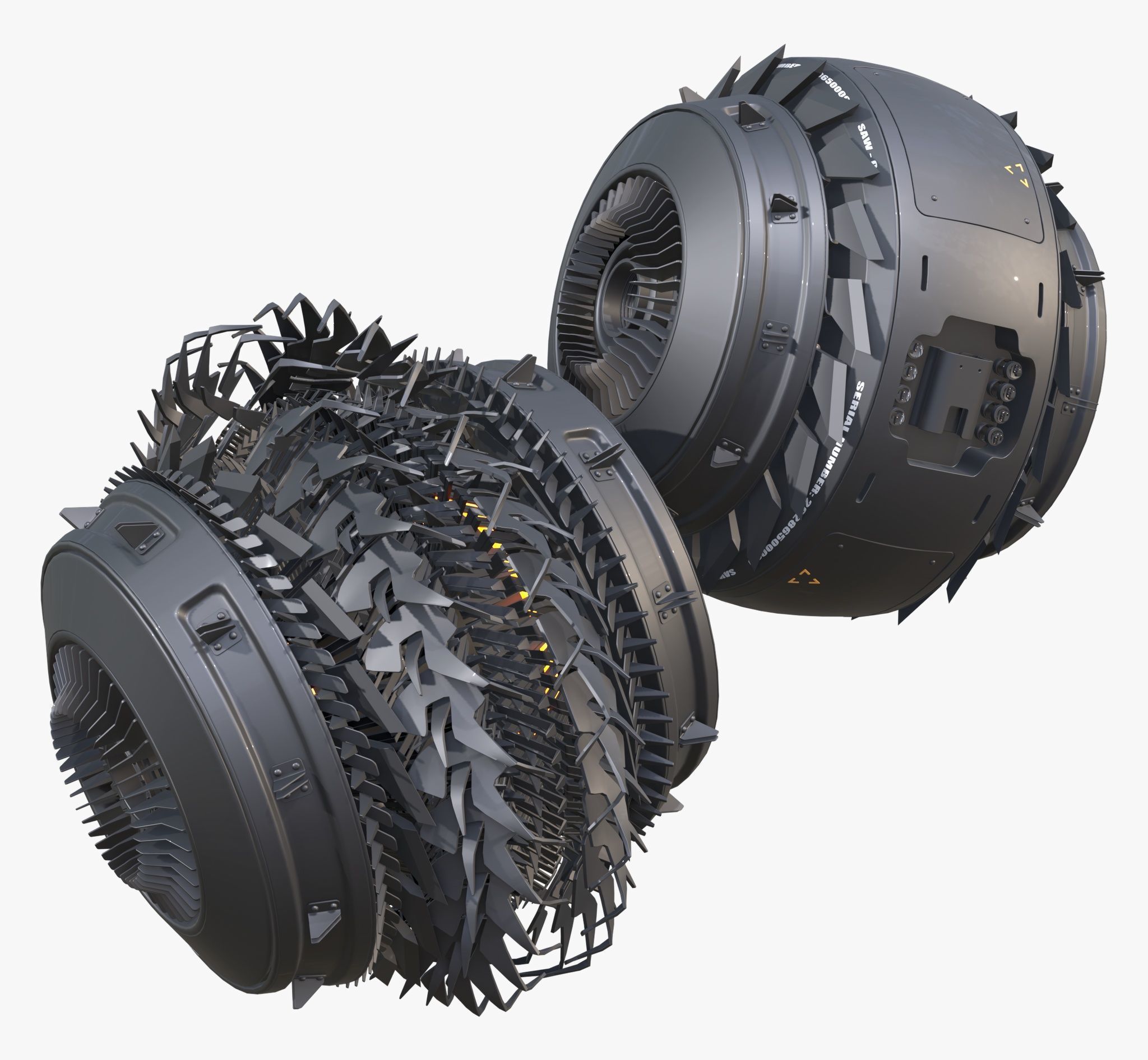 SciFi Propulsion Drone M1 3D model_4