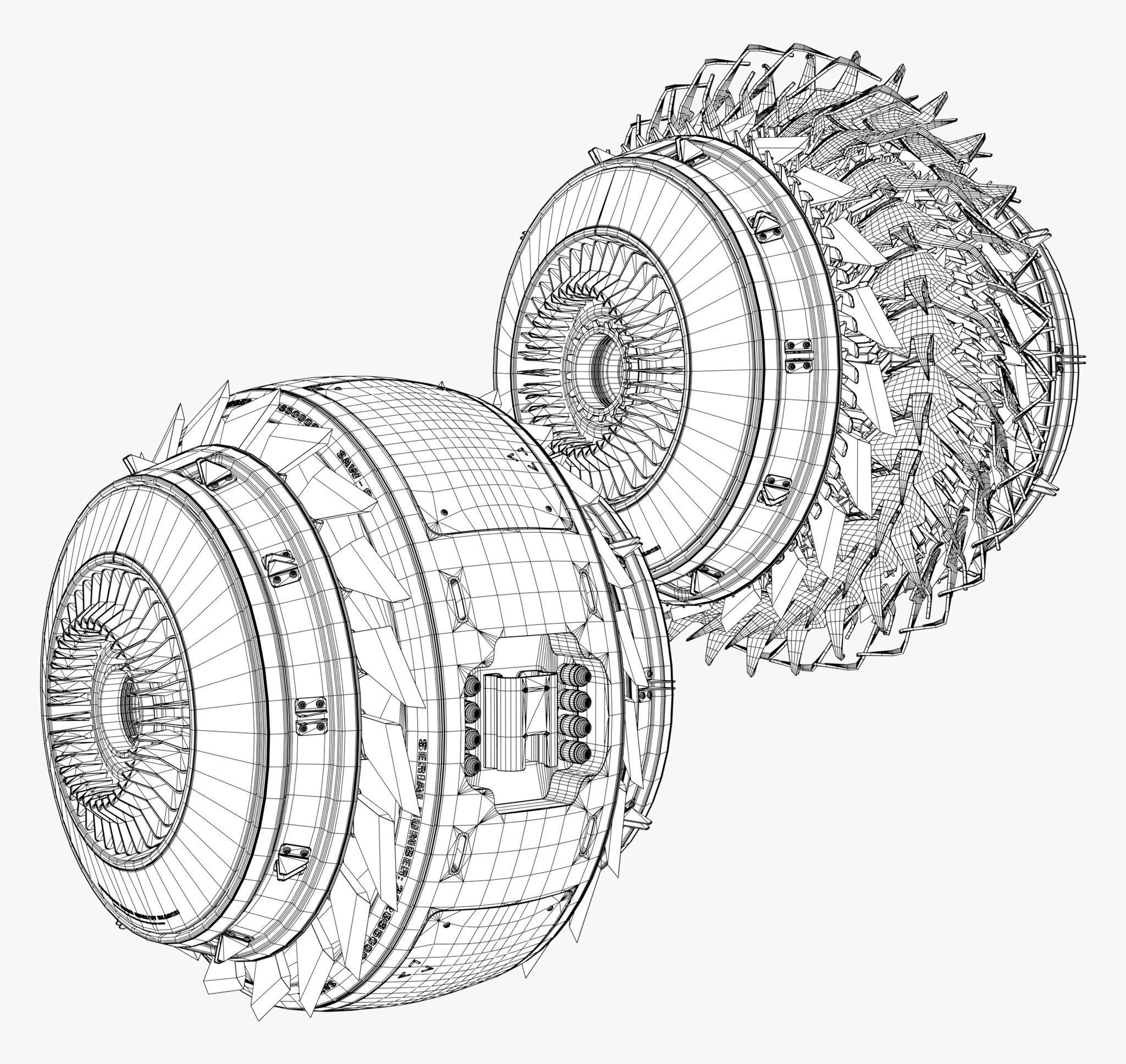 SciFi Propulsion Drone M1 3D model_11
