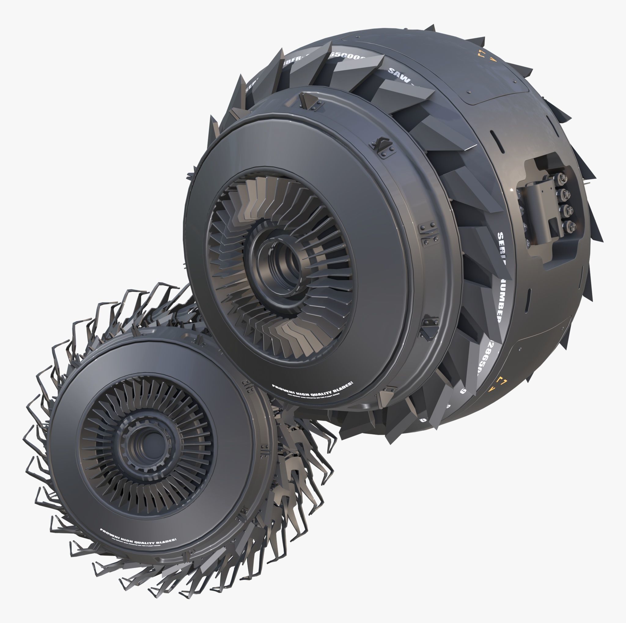 SciFi Propulsion Drone M1 3D model_2