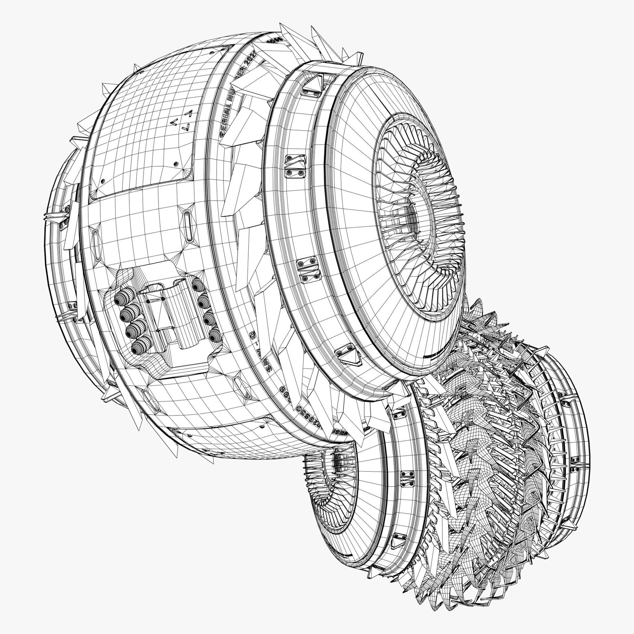 SciFi Propulsion Drone M1 3D model_7
