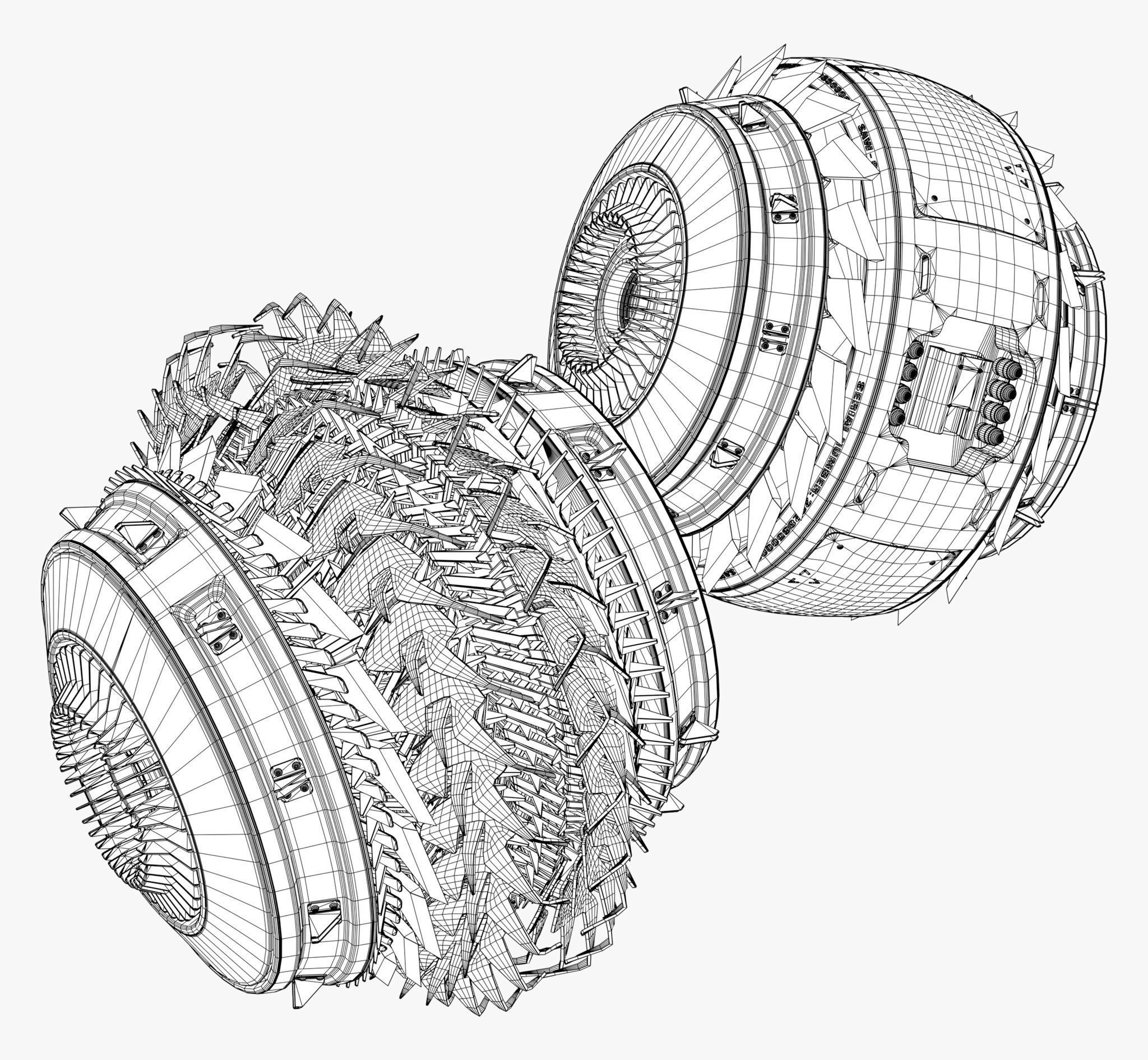 SciFi Propulsion Drone M1 3D model_10