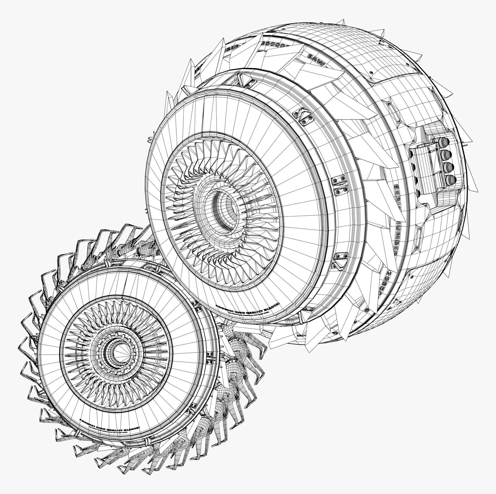 SciFi Propulsion Drone M1 3D model_8
