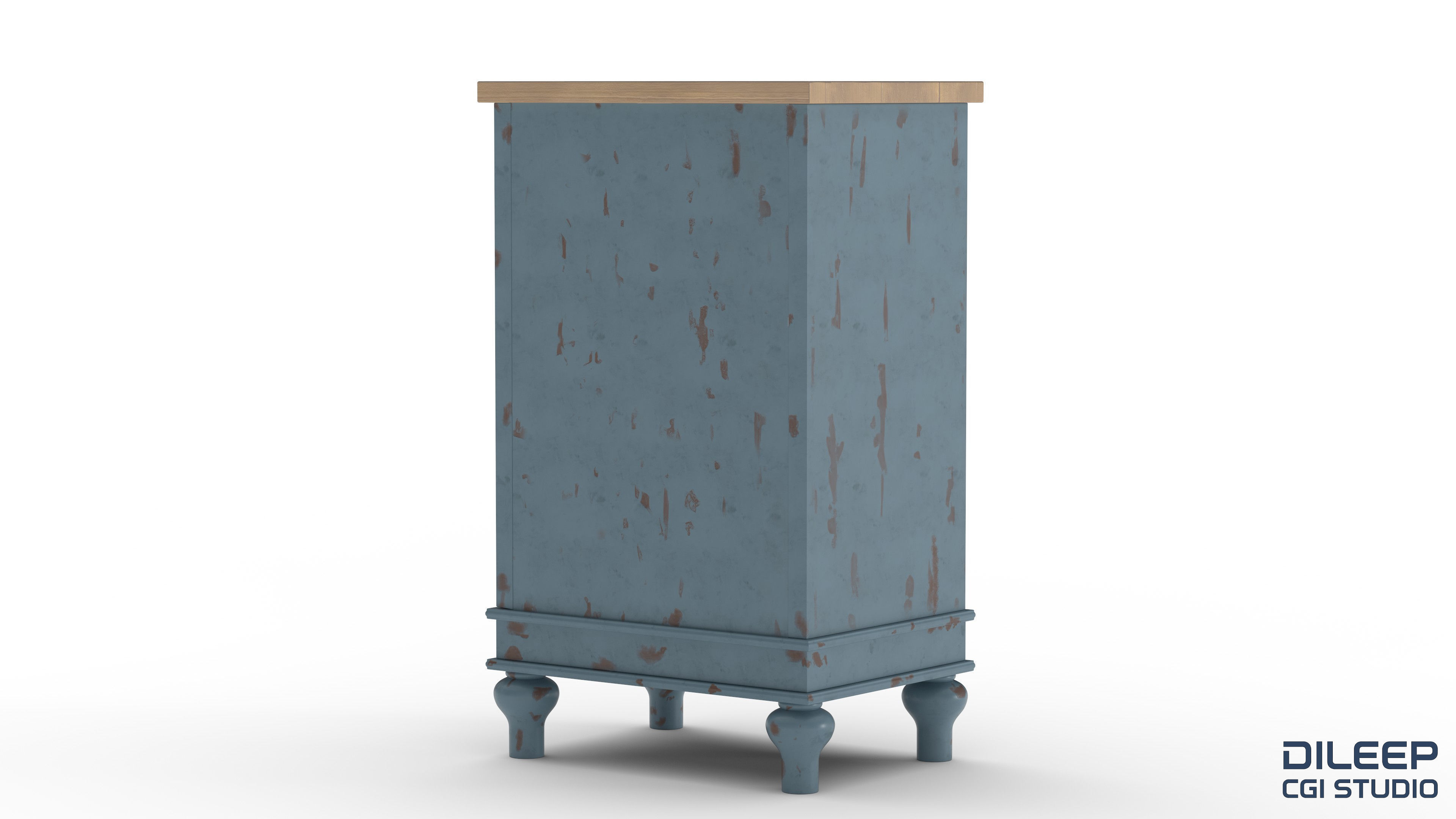 Stylized Wooden Cabinet Low-poly 3D model_2