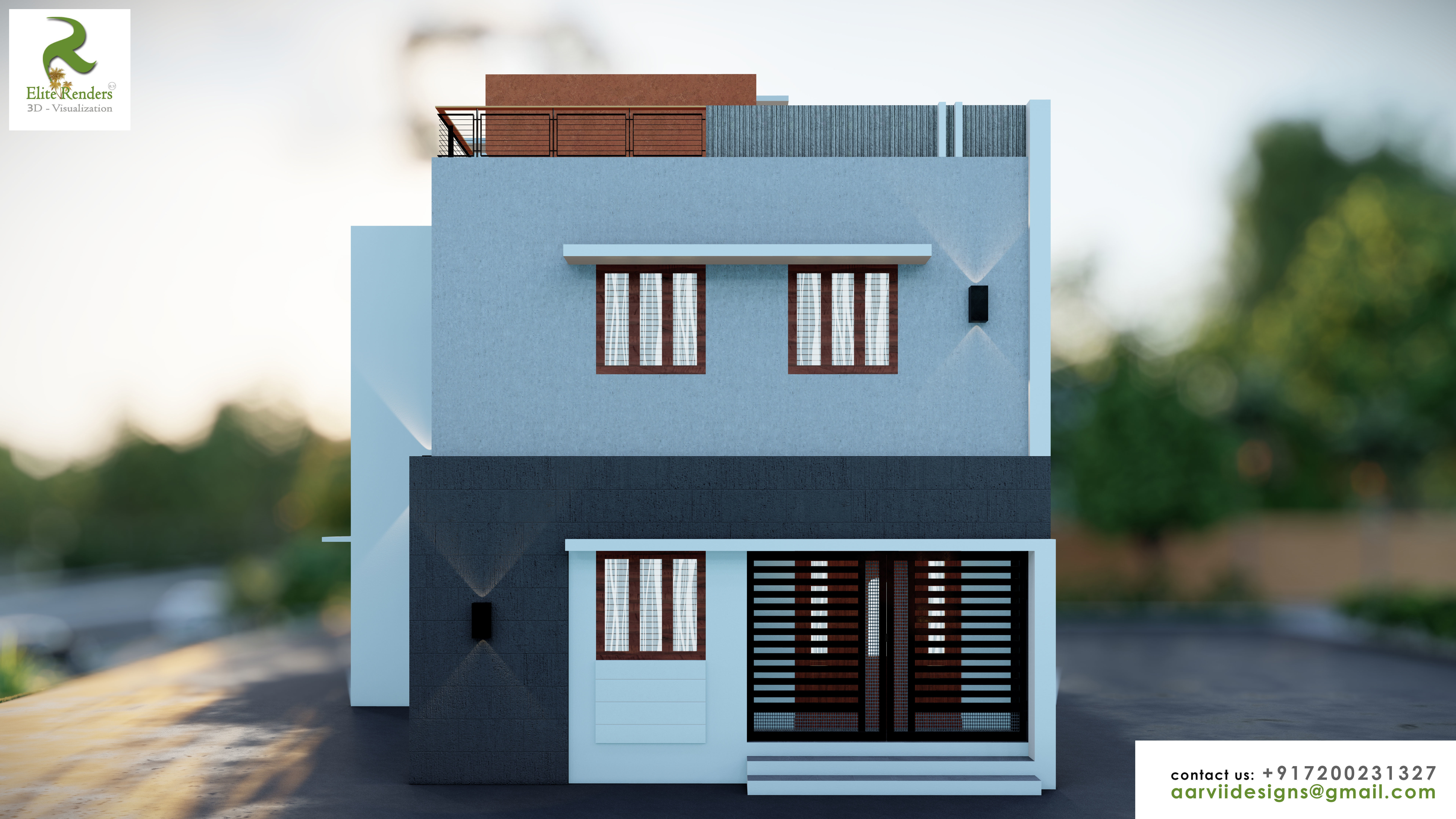 3 Stunning House Elevation 3D Models for Your Dream Home 3D model_11