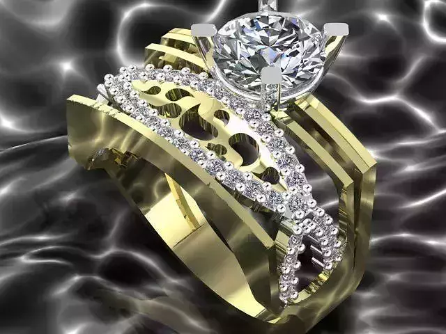 Ring gold and diamond engagement
