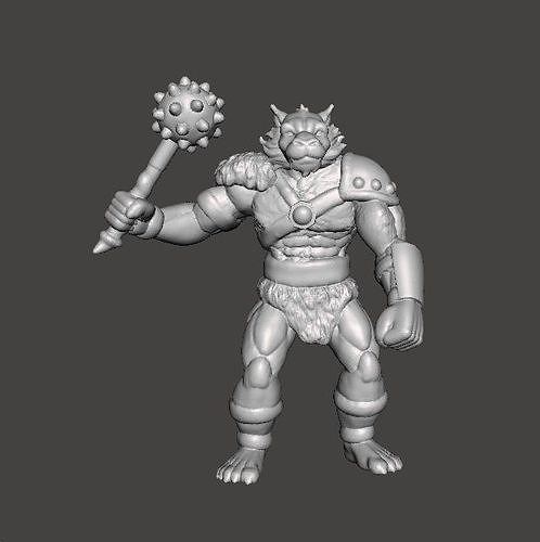 JACKALMAN W MORNINGSTAR MINIATURE MODEL FIGURE FANTASY GAMES RPG 3D print model
