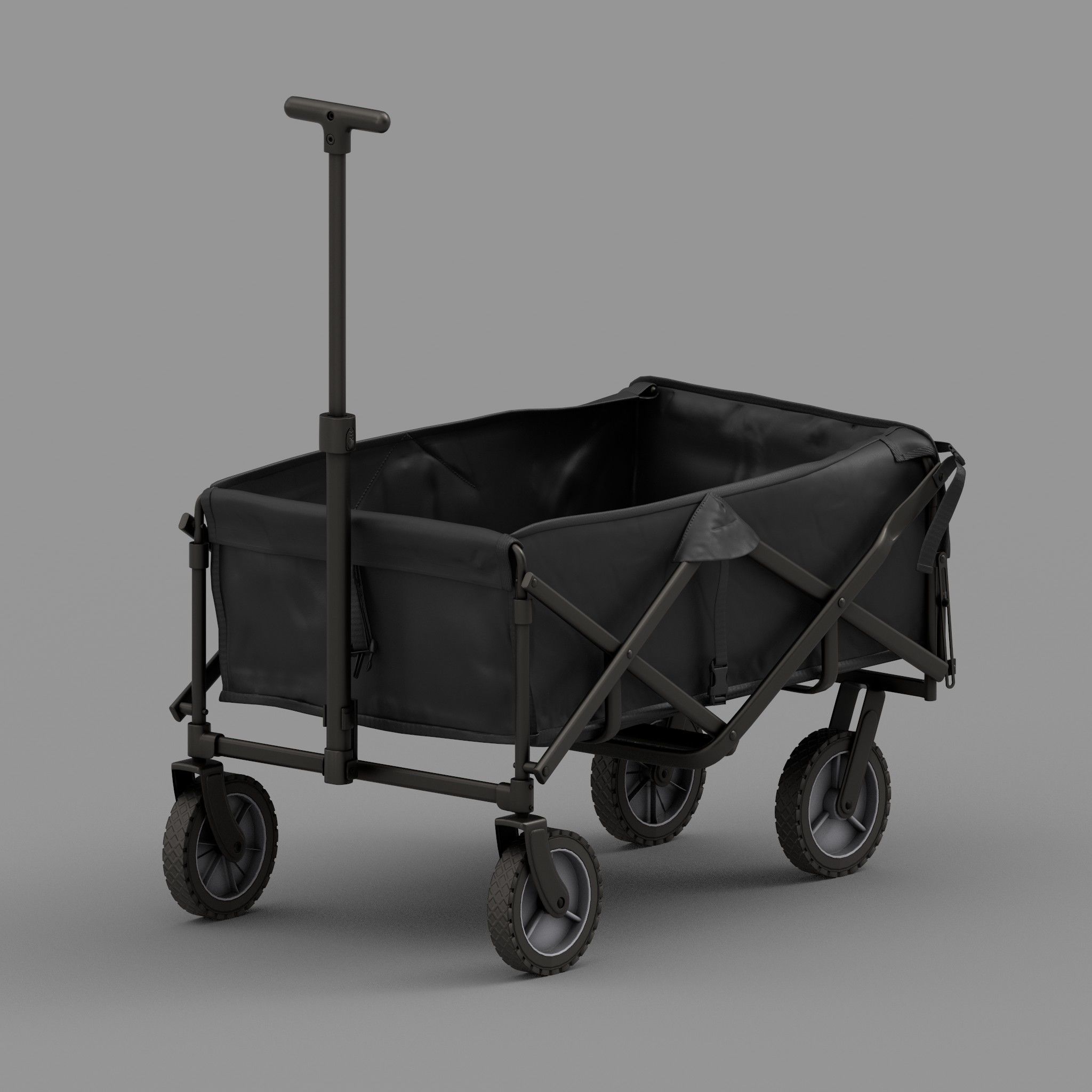 Rolling Cart Low-poly 3D model_5