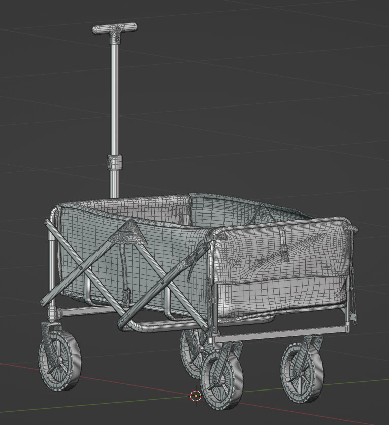 Rolling Cart Low-poly 3D model_8