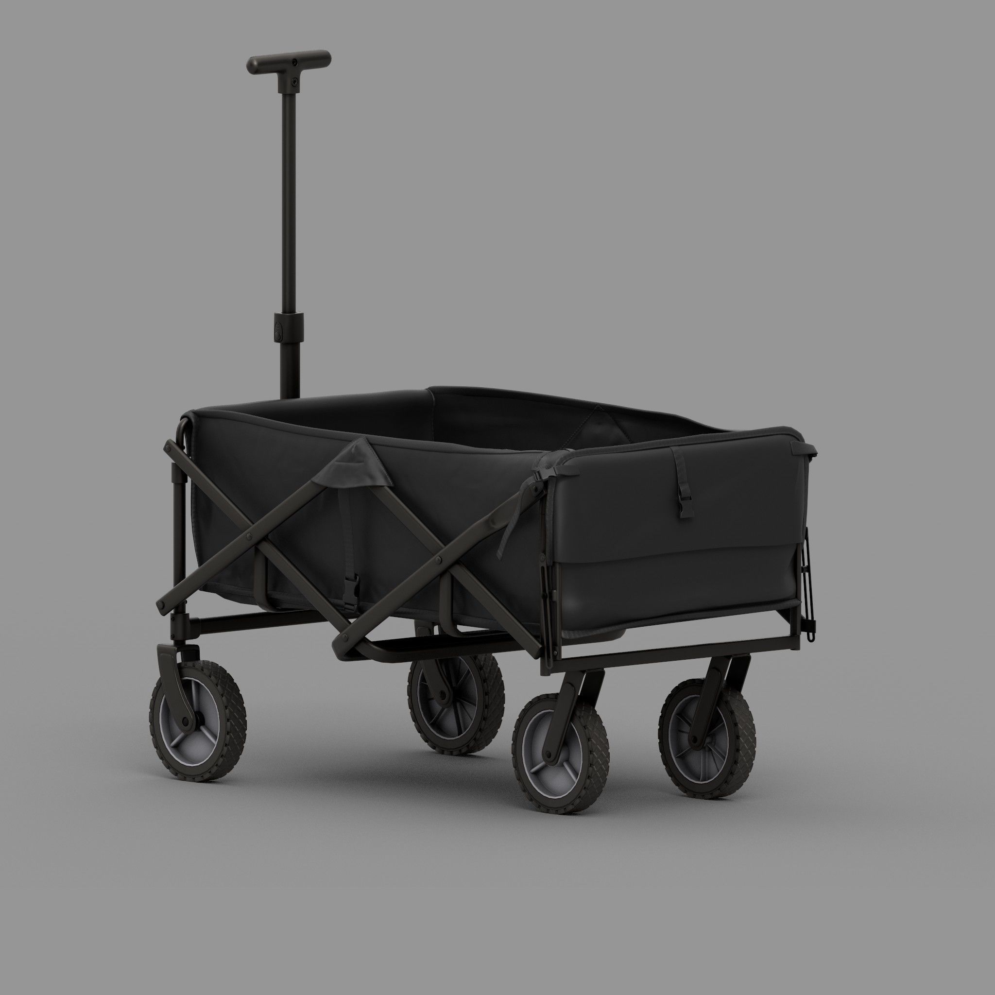 Rolling Cart Low-poly 3D model_3