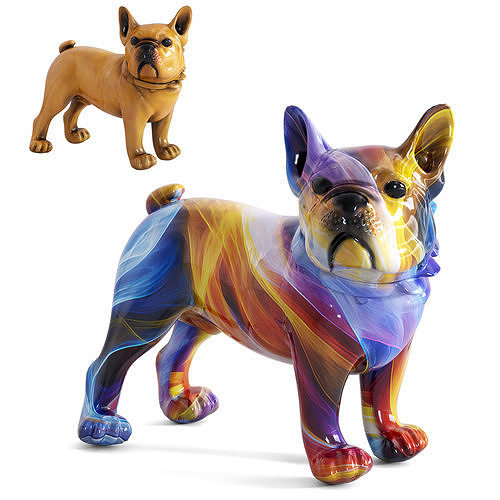 Colorful Bulldog Sculpture  3D model