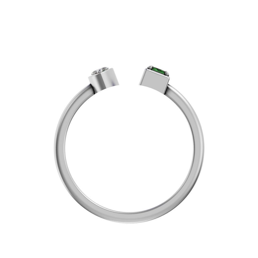 Emerald and marquise ring 3D print model_8