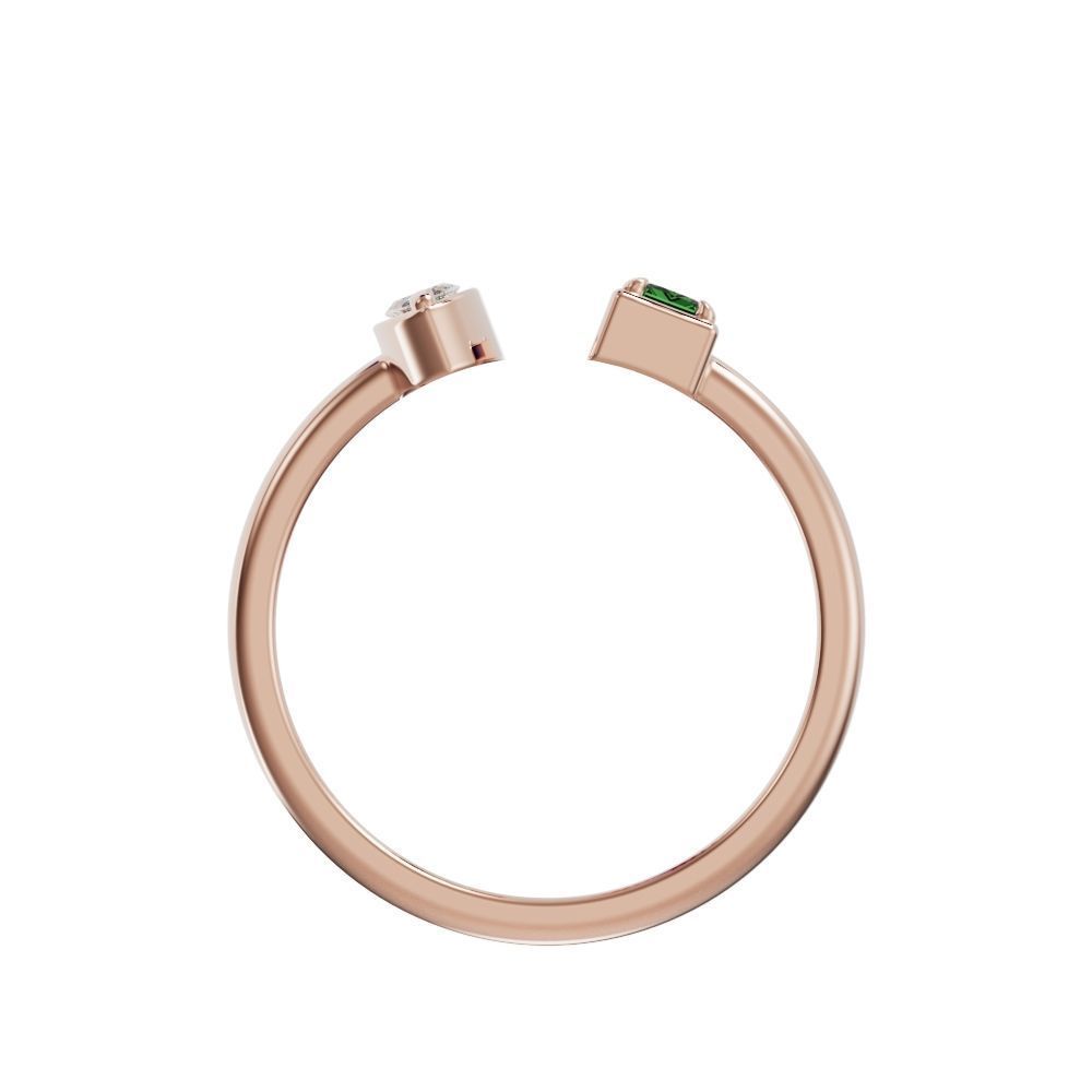 Emerald and marquise ring 3D print model_4