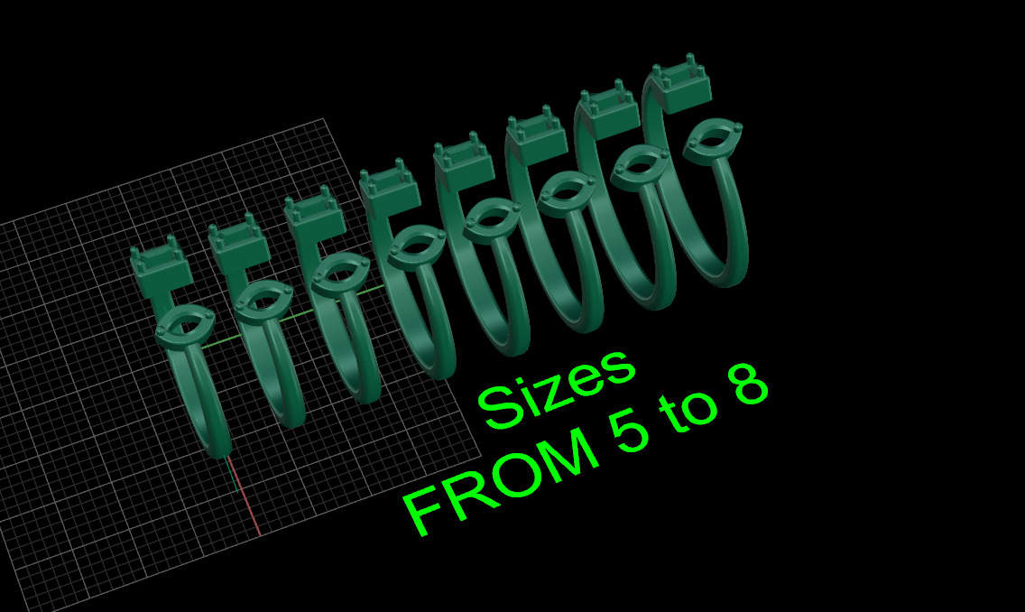 Emerald and marquise ring 3D print model_2