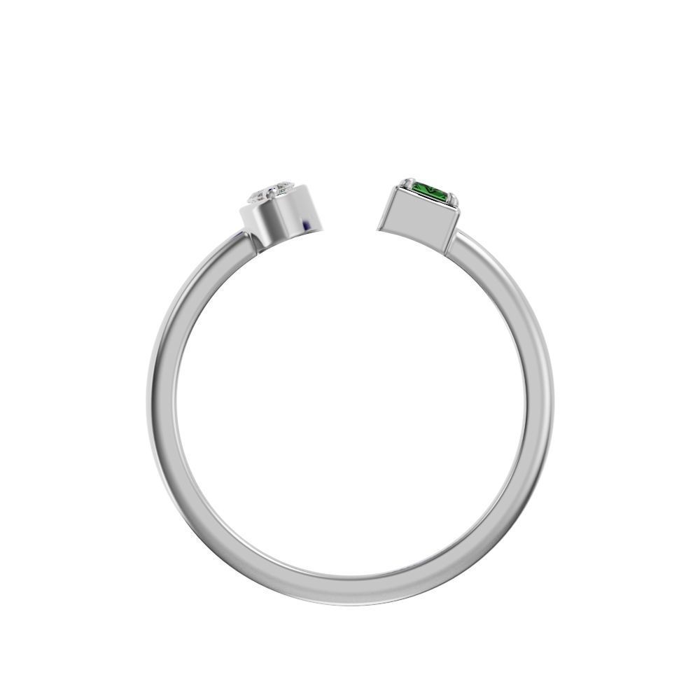 Emerald and marquise ring 3D print model_12