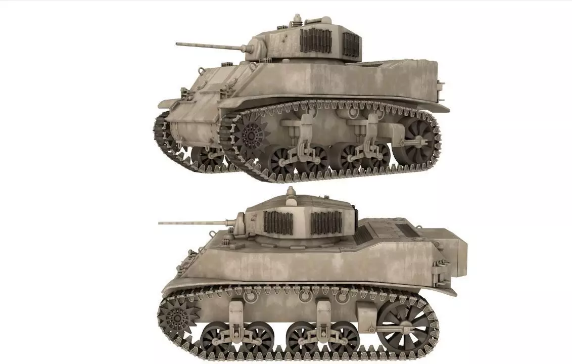 Light Tank M5 Stuart 3D model