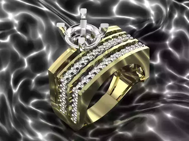 Ring gold engagement with diamonds