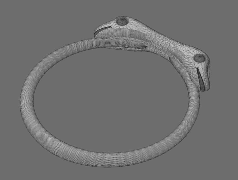 Minimalist eternity double serpent head US sizes 6to10 3D print model_15