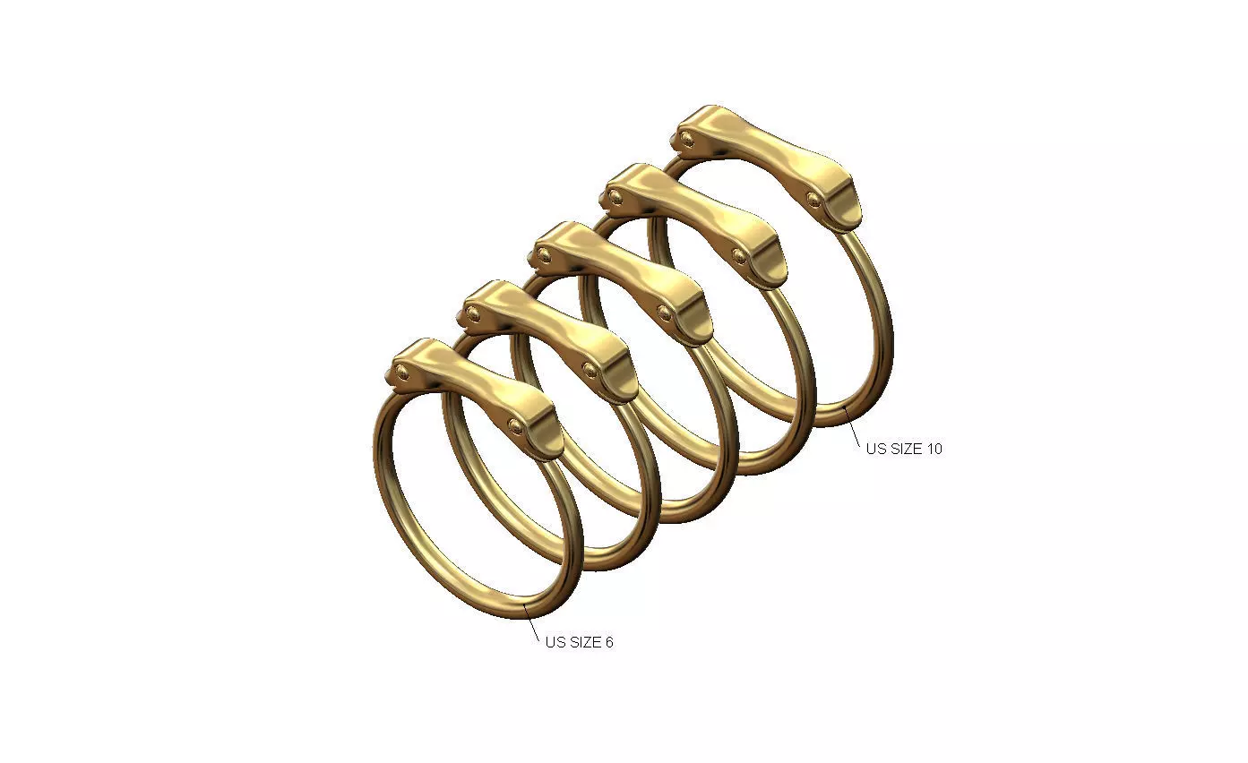 Minimalist eternity double serpent head US sizes 6to10 3D print model_0