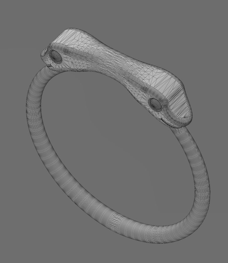 Minimalist eternity double serpent head US sizes 6to10 3D print model_14